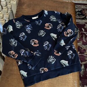Kids Dinosaur Print Sweatshirt - Navy size 7-8